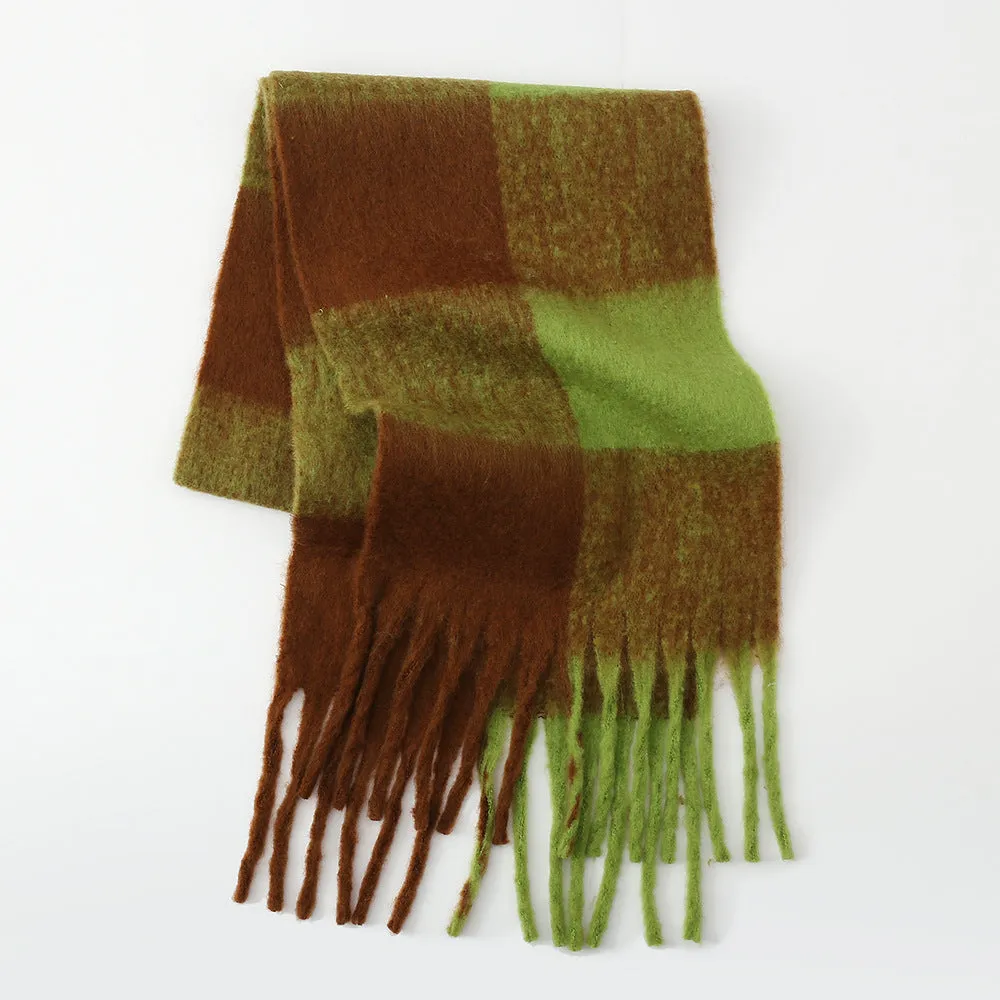 Elevate Your Style with the Fringe Contrast Plaid Scarf
