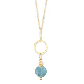 ella drop necklace with teal fluorite