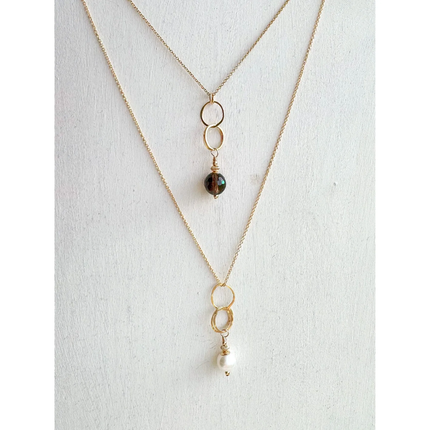 ella drop necklace with teal fluorite