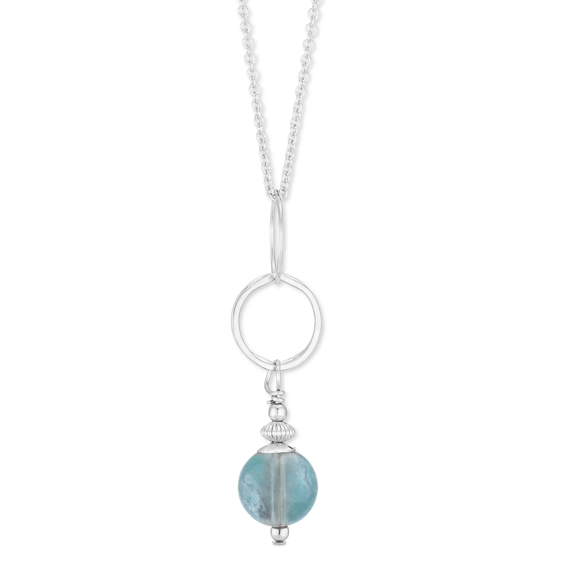 ella drop necklace with teal fluorite