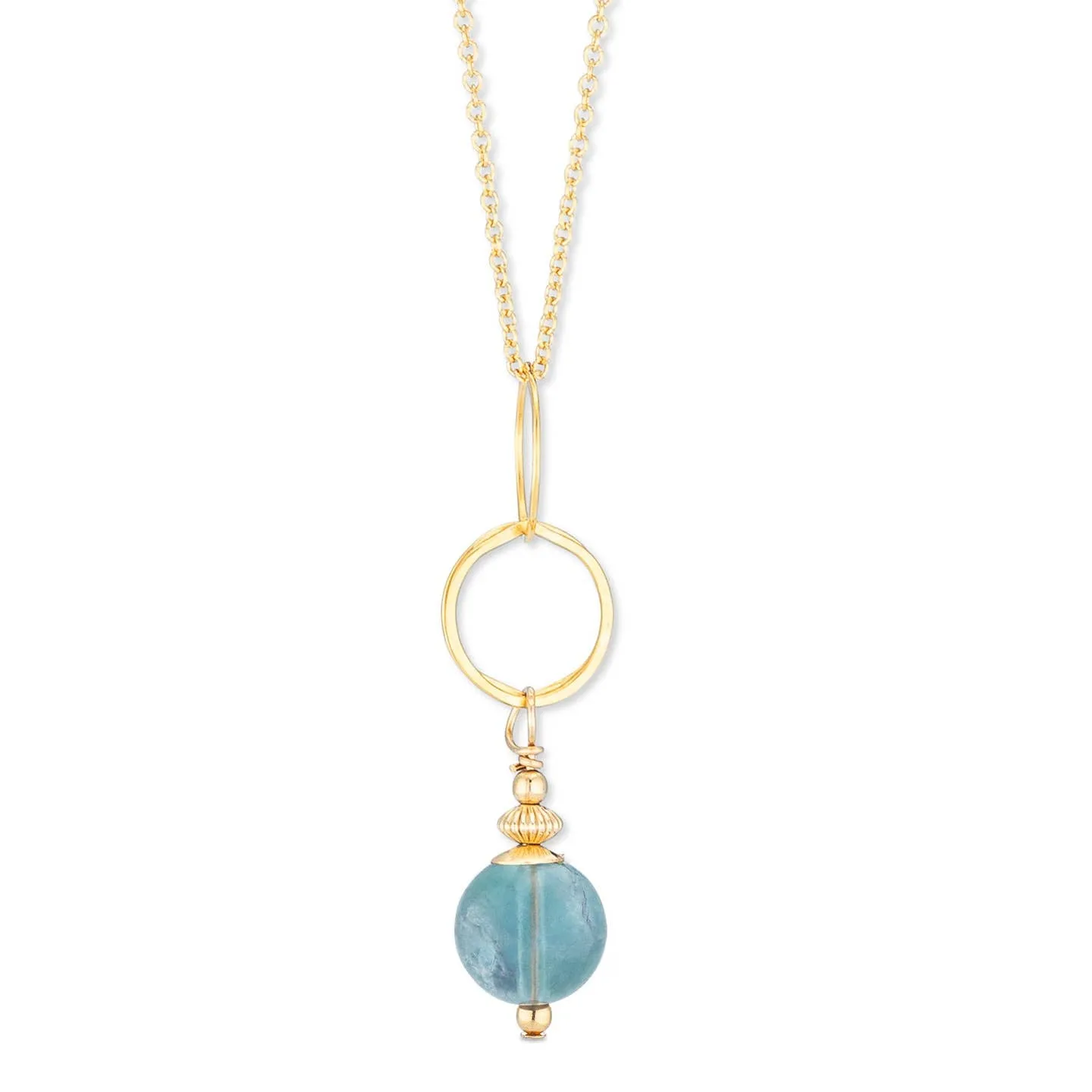 ella drop necklace with teal fluorite