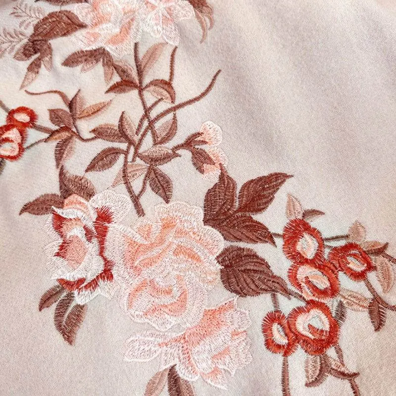 Embroidery 100% Pure Cashmere Scarf Soft and Warm 200x70 cm