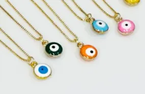Enamel Evil Eye Necklace