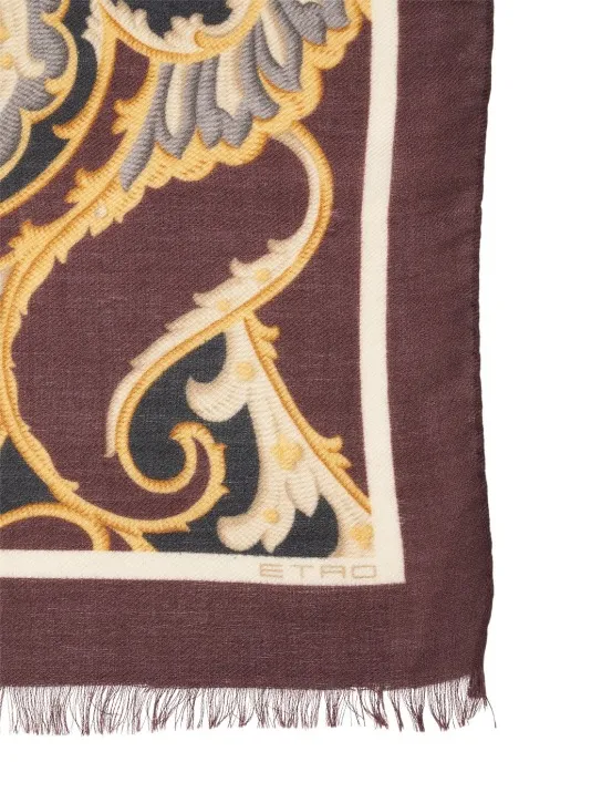Etro   Boheme printed wool blend scarf 
