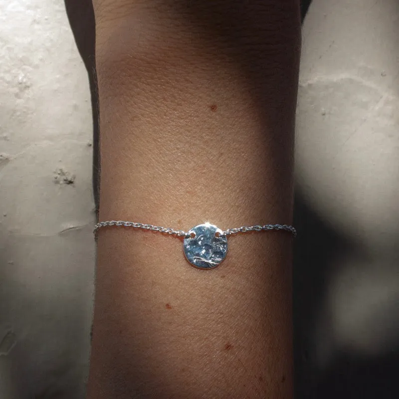 Fine Disc Bracelet, Silver