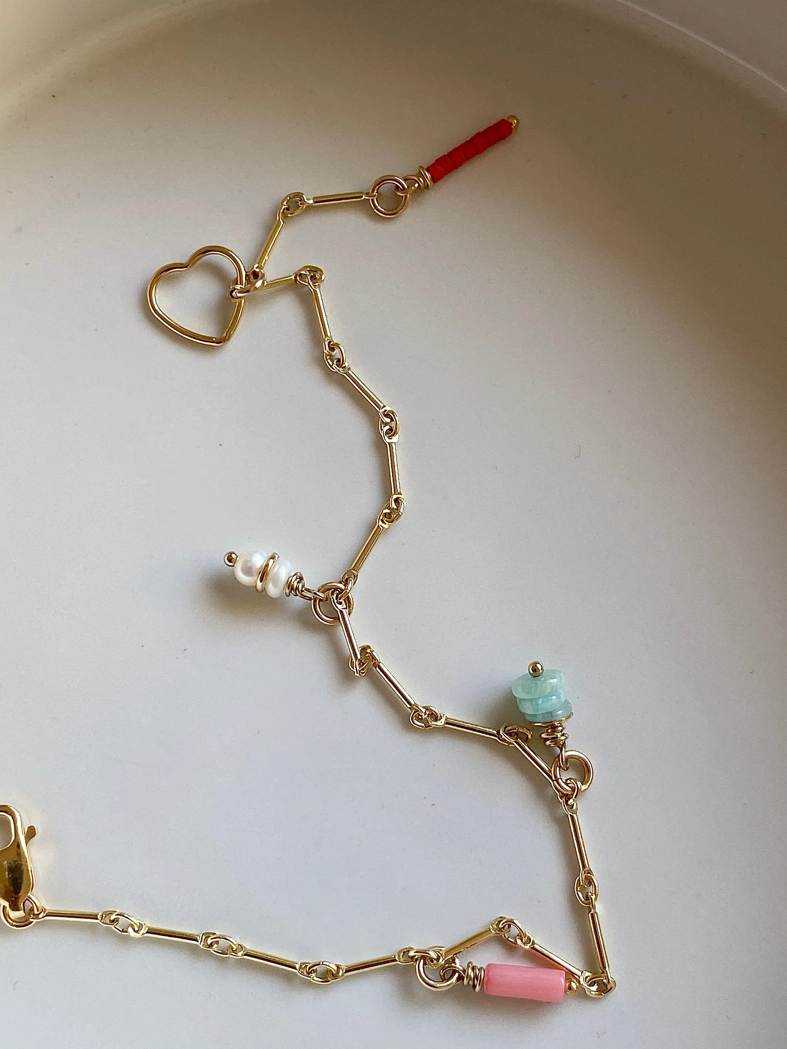 Fine Gold Link & Charm Bracelet