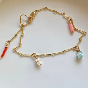 Fine Gold Link & Charm Bracelet