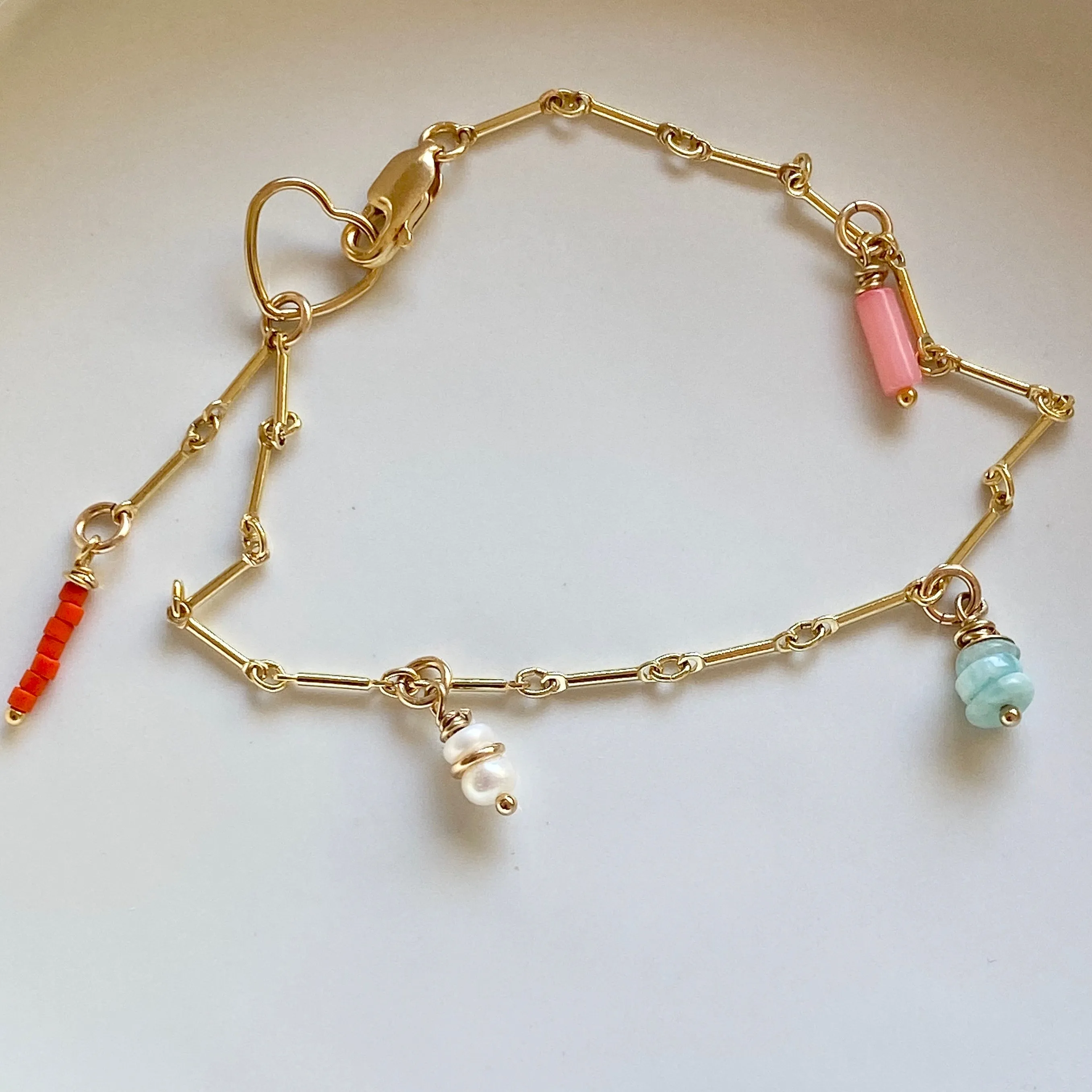 Fine Gold Link & Charm Bracelet