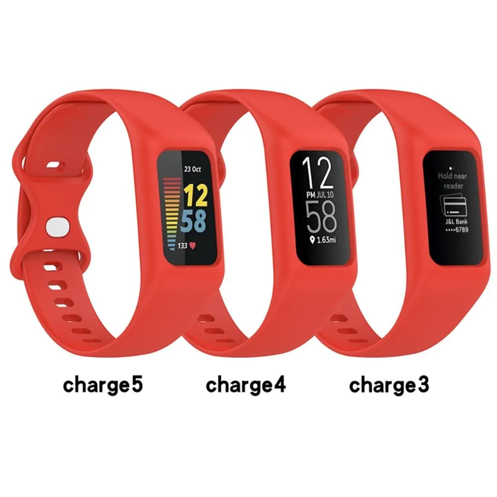 Fitbit Charge 3 simple silicone watch strap - Coral Pink