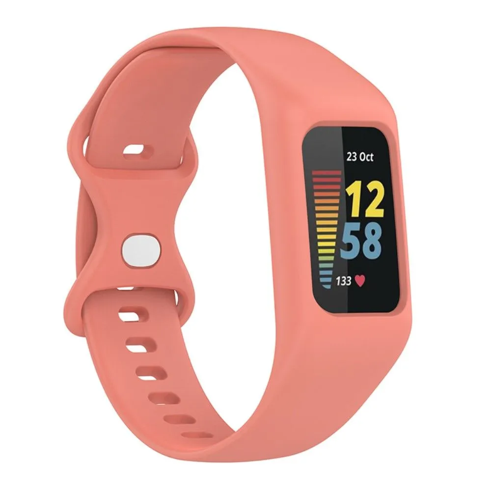 Fitbit Charge 3 simple silicone watch strap - Coral Pink