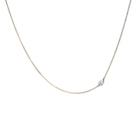 Floating Off-Set Pear Diamond Necklace