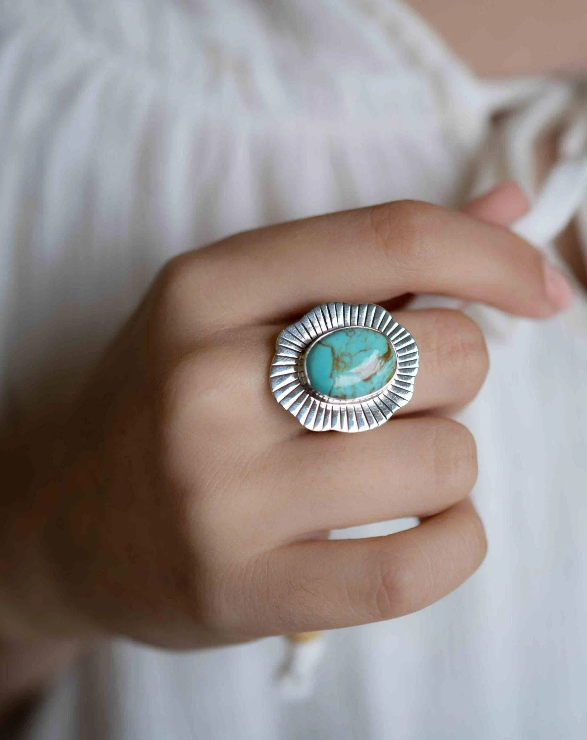 Gaby Ring ~ Turquoise ~ Sterling Silver 925 ~ MR281
