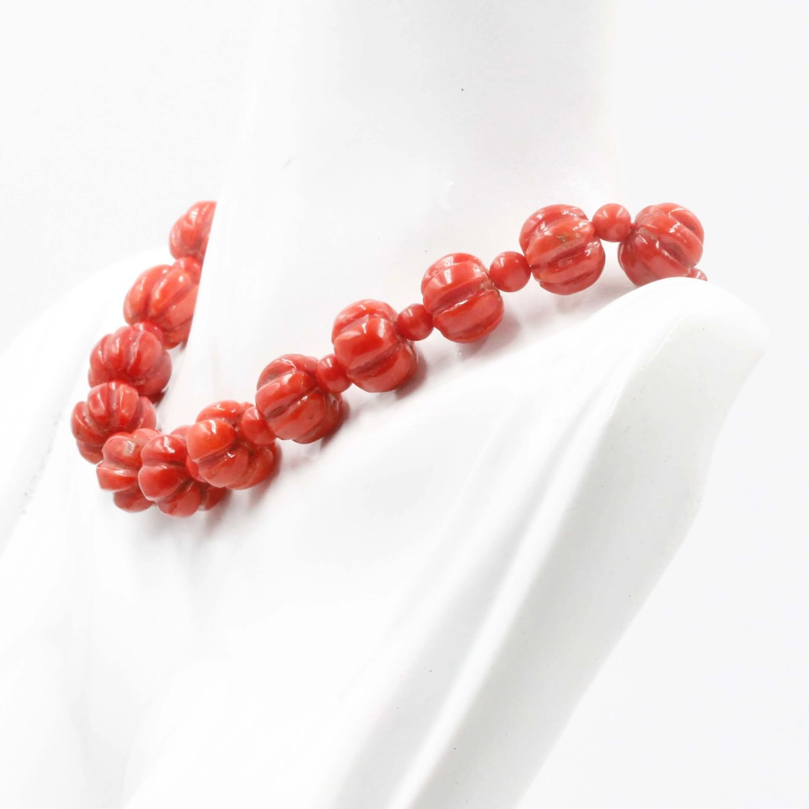 Genuine Italian Coral Beaded Strand 100% Natural Italian Coral Untreated Coral Coral Gemstone Carved Coral Natural Coral Beads SKU: 6142984