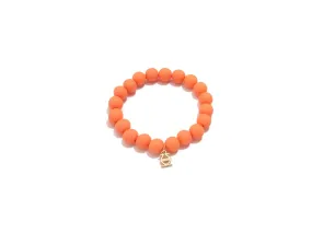 Giselle Matte Beaded Stretch Bracelet-Coral