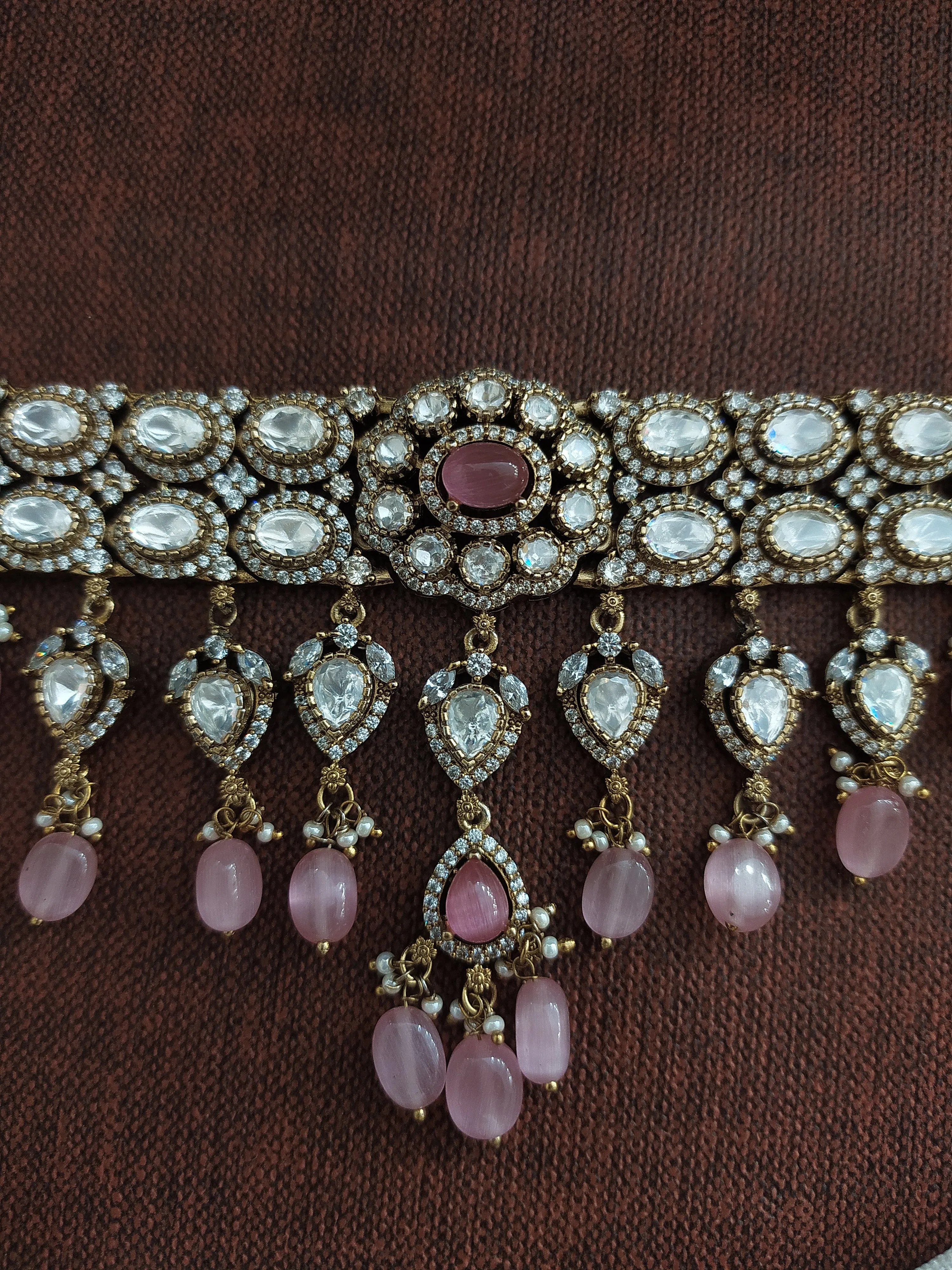 Glamourous Design Victorian Diamond & Beads Choker Sets
