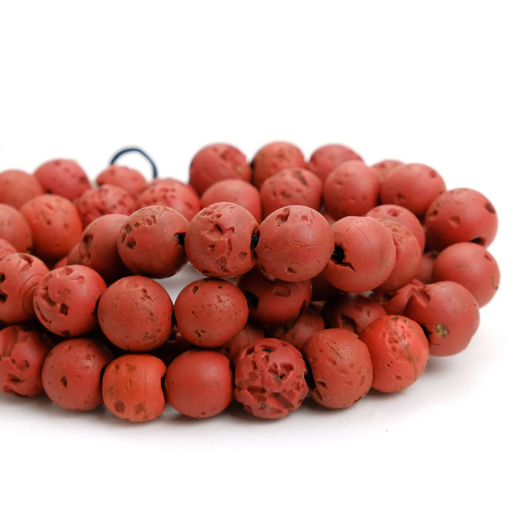 Glass "Coral" Matte Bead Strand / Necklace
