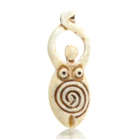 Goddess Carved Bone Pendant