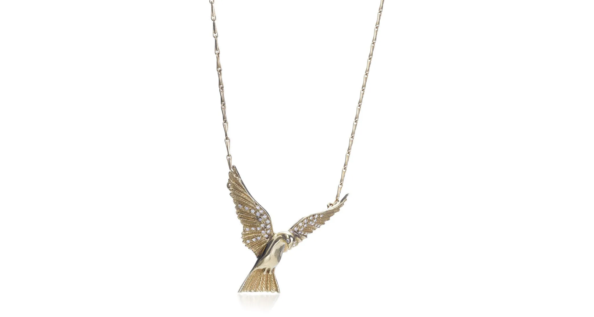 Gold & Diamond Dove Necklace