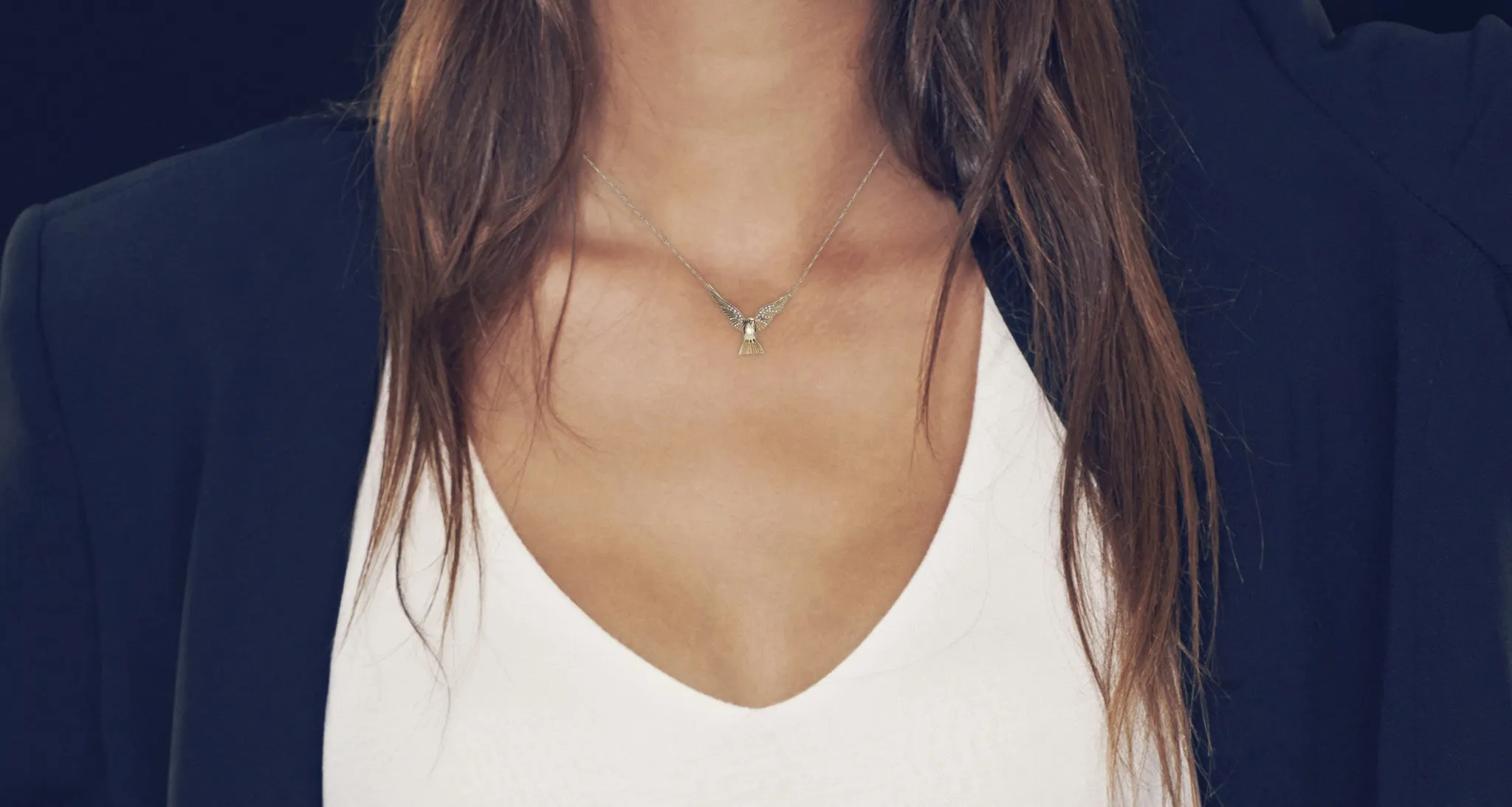 Gold & Diamond Dove Necklace