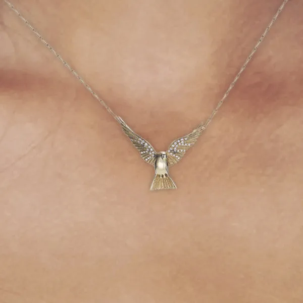 Gold & Diamond Dove Necklace