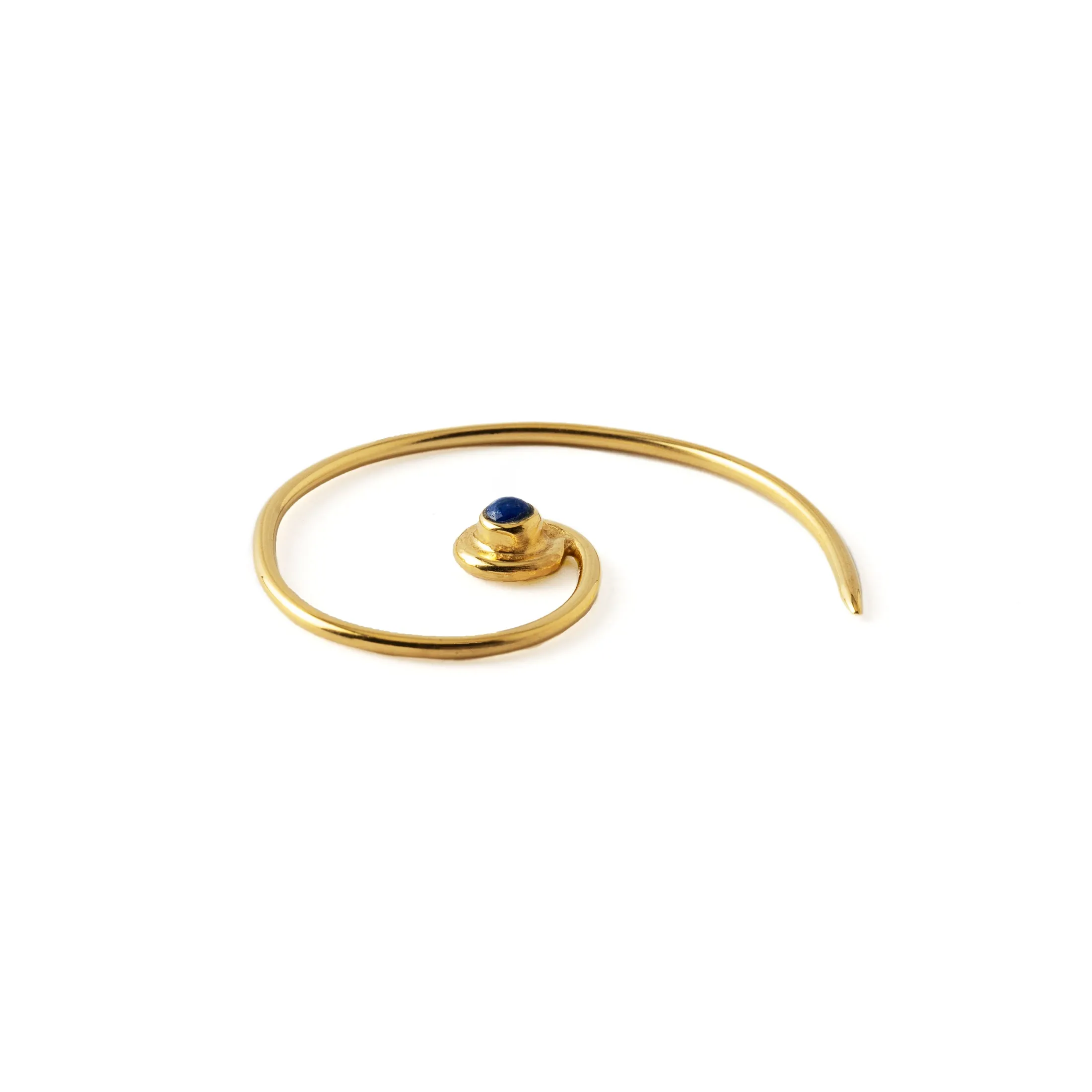 Gold & Lapis Koru Earrings