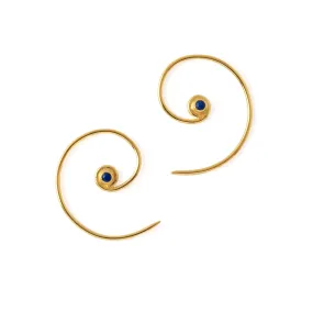 Gold & Lapis Koru Earrings