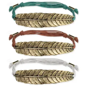 Gold Feather Friendship Bracelet