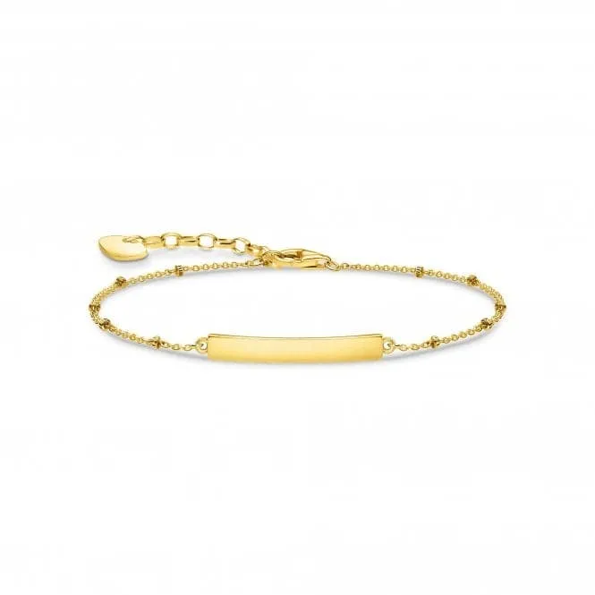 Gold Plated Engravable Bar Dot Bracelet A1975-413-39-L19V