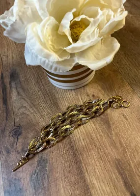 Hammered Chain Bracelet - Gold
