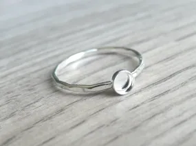 Hammered Ring Blank Round Setting 6mm, 7mm, 8mm, 10mm