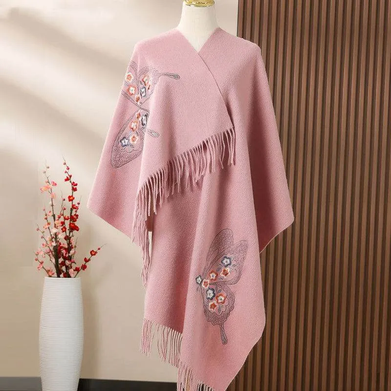 Handcrafted Su Embroidery Cashmere Scarf Luxury Gift Box 200x60cm
