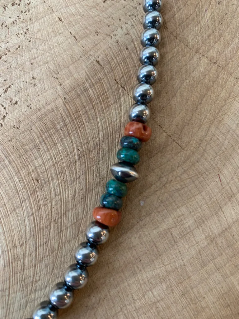 Handmade 19" Sterling Silver Pearl Necklace