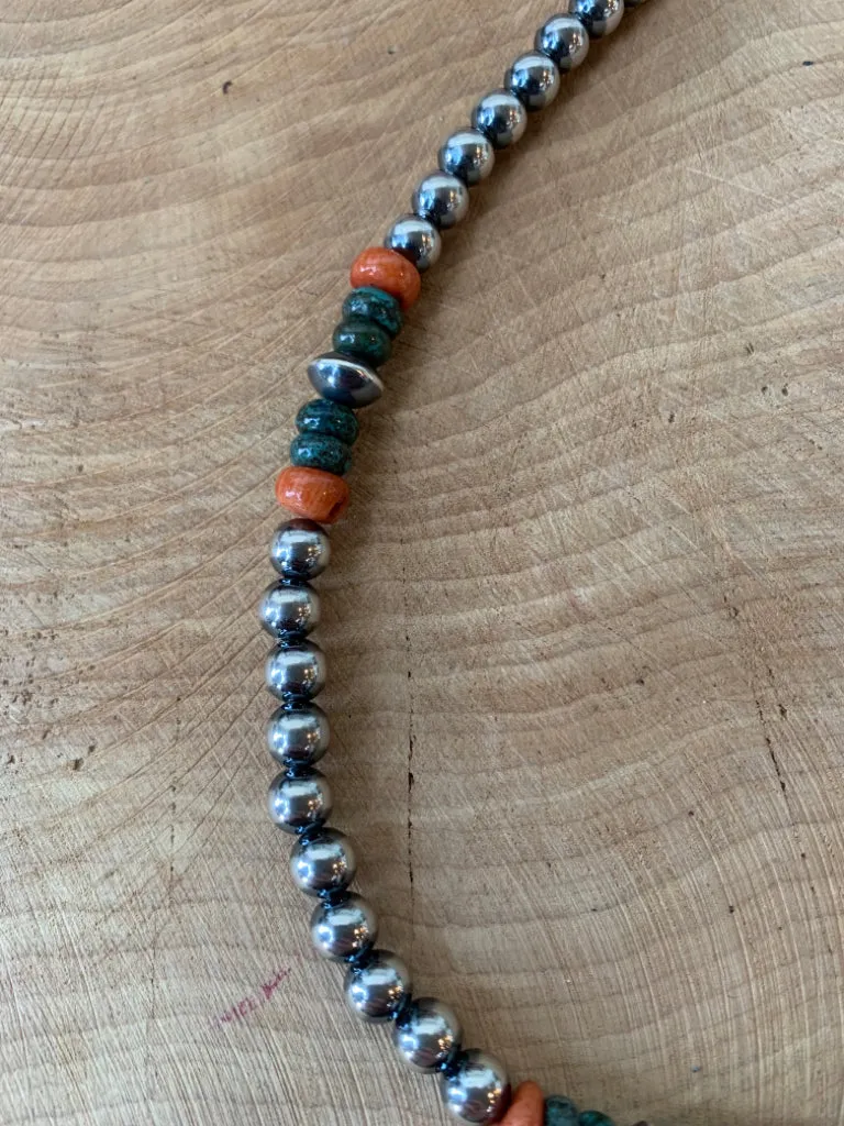 Handmade 19" Sterling Silver Pearl Necklace
