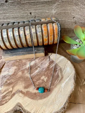 Handmade Authentic Turquoise & Spiny Necklace