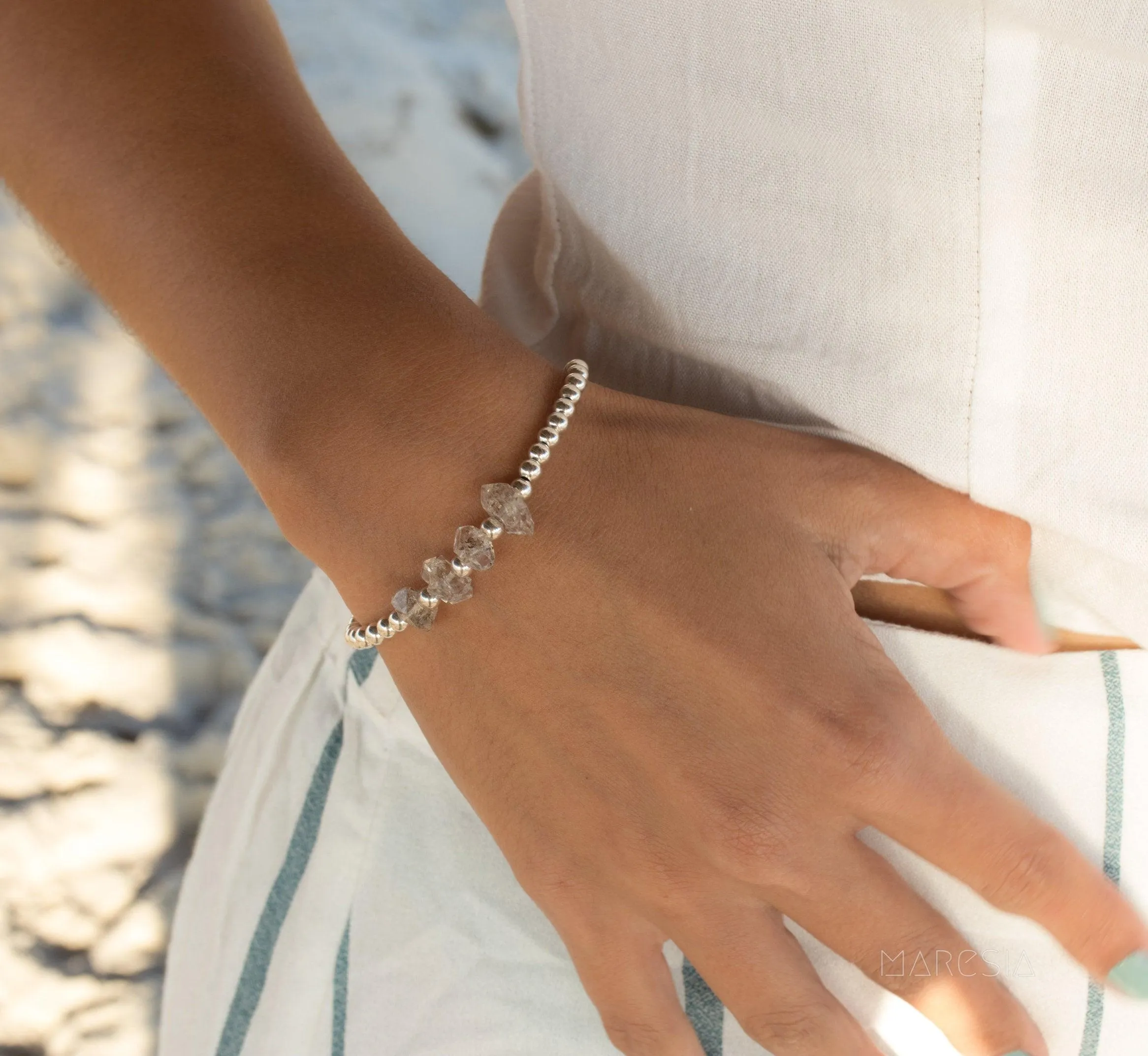 Hermiker Diamond  Bracelet ~Gold Filled or Sterling Silver 925 ~ MB007