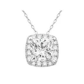 Hidden Halo Necklace with 1.10ct of Laboratory Grown Diamonds in 9ct White Gold