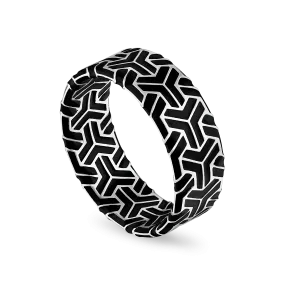 Isometric Pattern Champlevé Ring