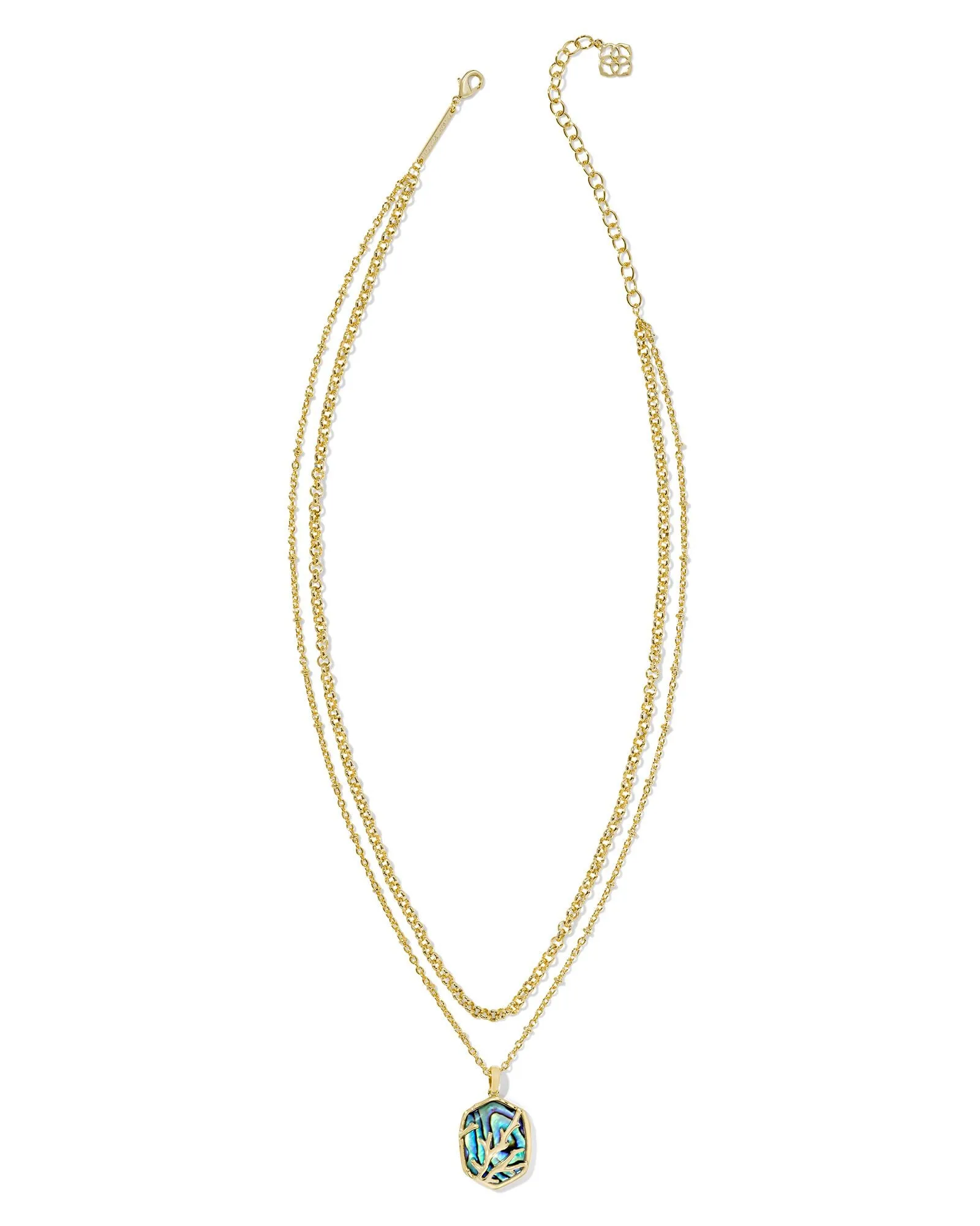Kendra Scott Daphne Gold Coral Frame Multi Strand Necklace in Abalone