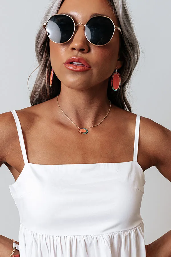 Kendra Scott Threaded Elisa Gold Pendant Necklace in Coral Illusion