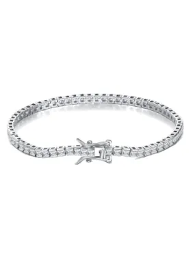 KESLEY Tennis Bracelet, .925 Sterling Silver Diamond CZ Luxury Waterproof Hypoallergenic Unisex Bracelet