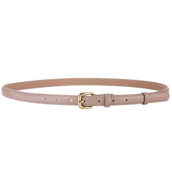 Khaki Women's Leather Belts with Gold Buckle 卡其色女士金扣皮帶 KCBELT1126