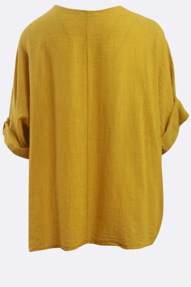Kyla Plain Necklace Tunic Top