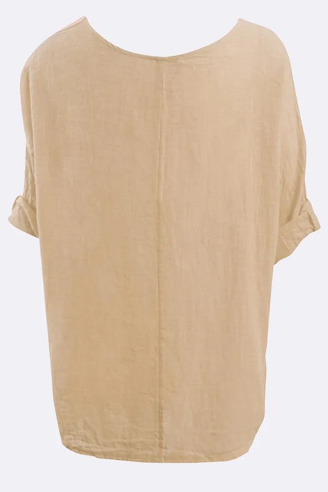 Kyla Plain Necklace Tunic Top