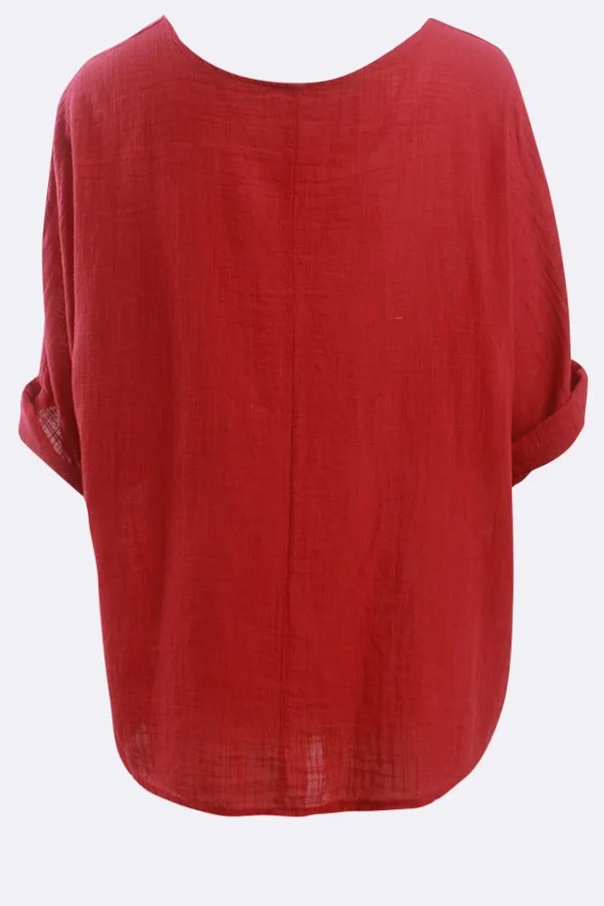 Kyla Plain Necklace Tunic Top