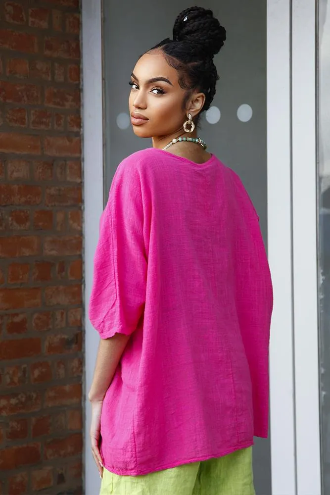 Kyla Plain Necklace Tunic Top
