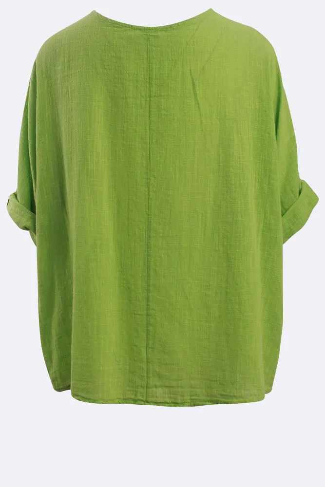 Kyla Plain Necklace Tunic Top