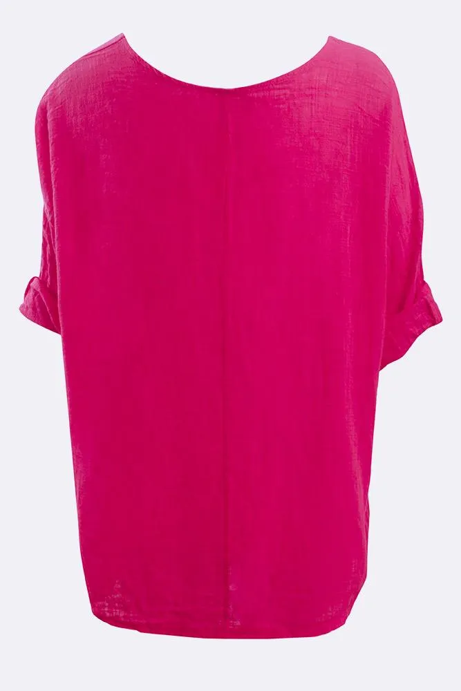 Kyla Plain Necklace Tunic Top