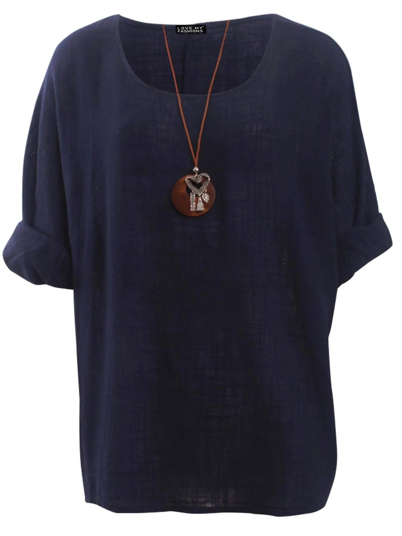 Kyla Plain Necklace Tunic Top