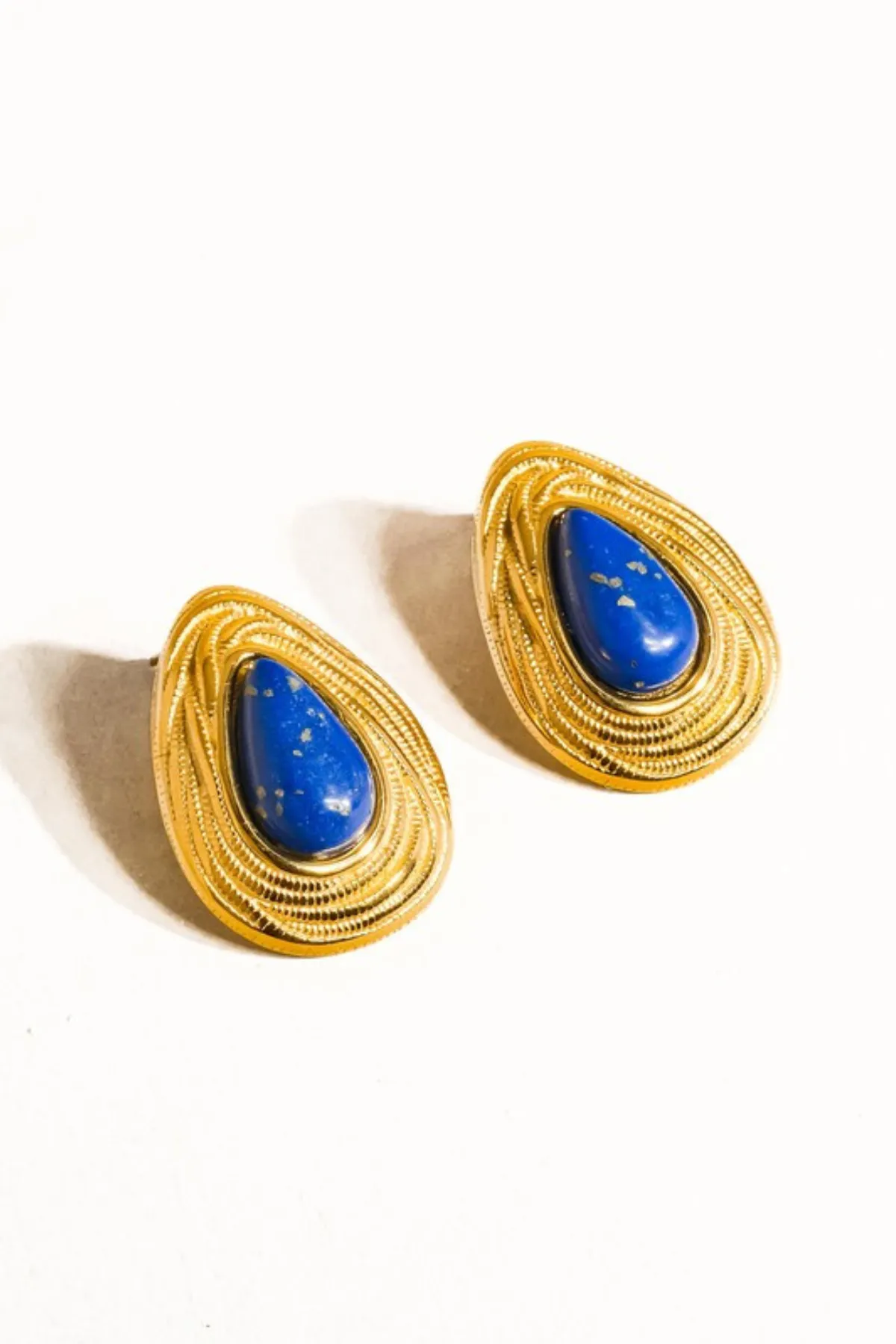 LAPIS LAZULI DROPLET EARRING