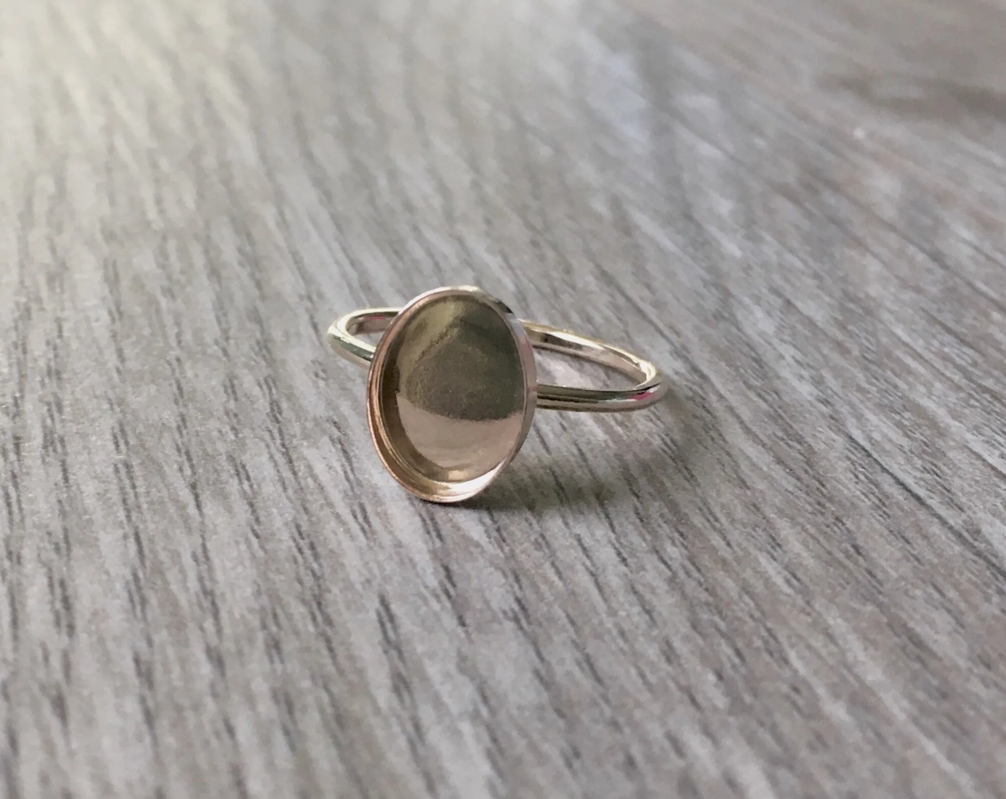 Large Oval Gold Filled Ring Blank Setting | 12x10, 14x10, 16x12, 18x13